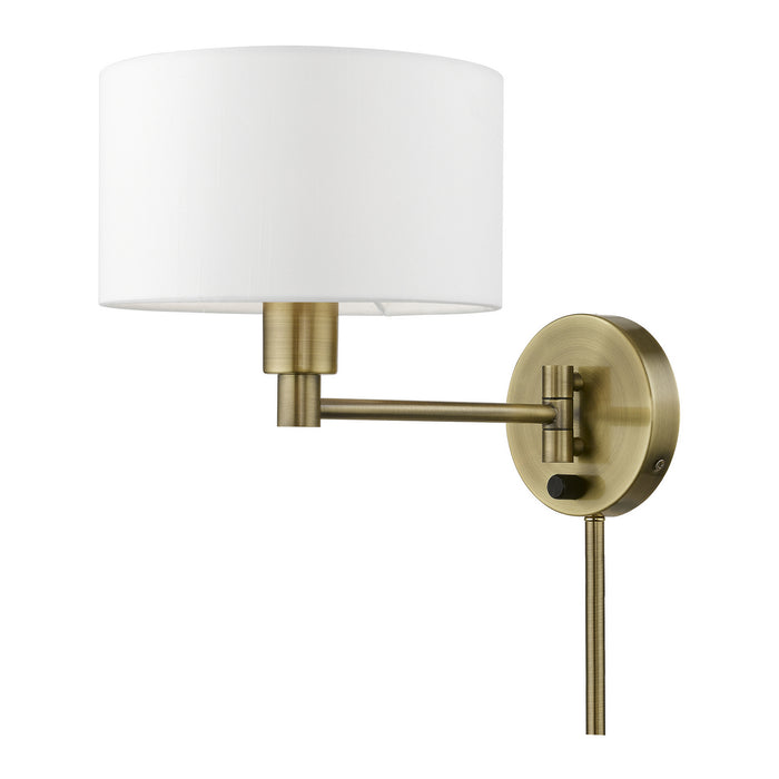 Livex Lighting 40080-01 One Light Swing Arm Wall Lamp, Antique Brass