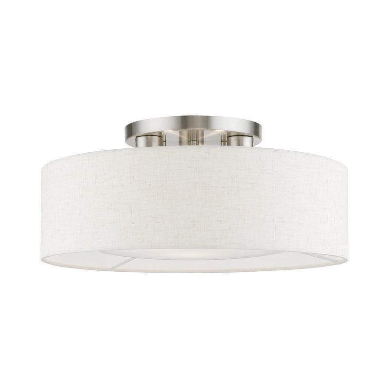 Livex Lighting 40143-92 Three Light Semi-Flush Mount, English Bronze