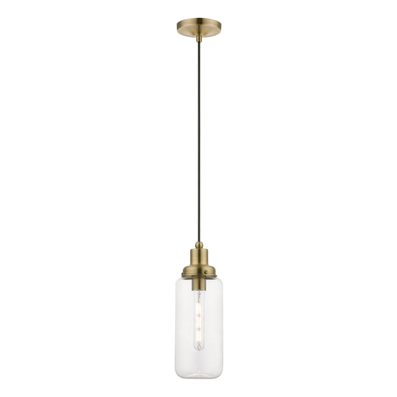 Livex Lighting 40614-01 One Light Mini Pendant, Antique Brass