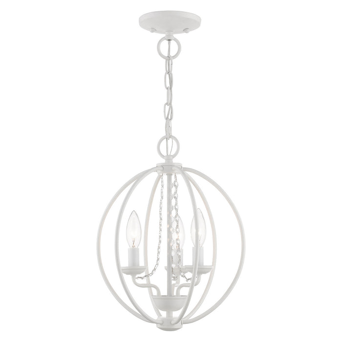 Livex Lighting 40913-03 Three Light Convertible Mini Chandelier/ Semi-Flush, White