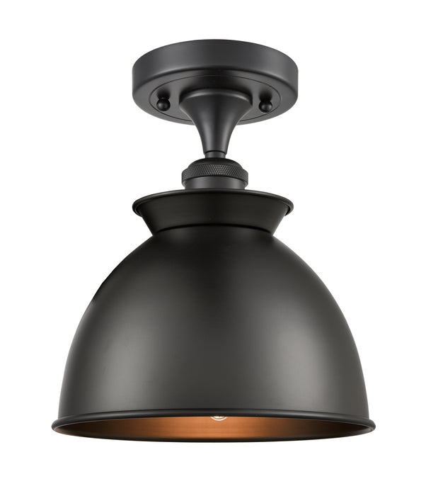 Innovations 516-1C-BK-M14-BK One Light Semi-Flush Mount, Matte Black