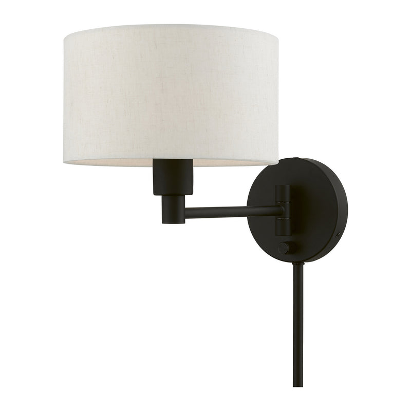 Livex Lighting 40940-04 One Light Swing Arm Wall Lamp, Black