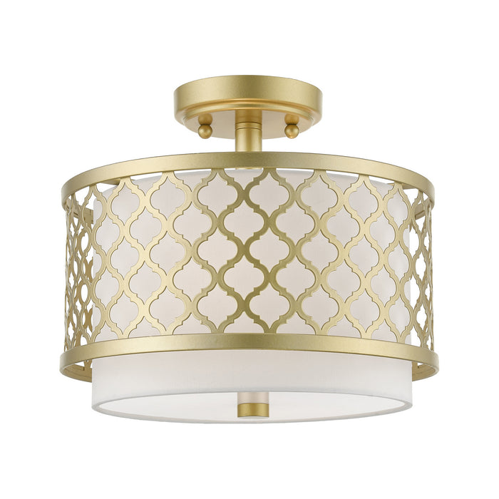 Livex Lighting 41107-33 Two Light Semi-Flush Mount, Soft Gold