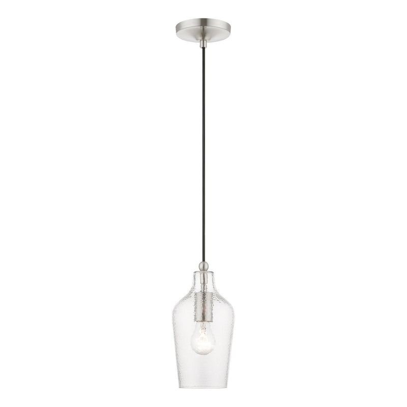 Livex Lighting 41240-91 One Light Mini Pendant, Brushed Nickel