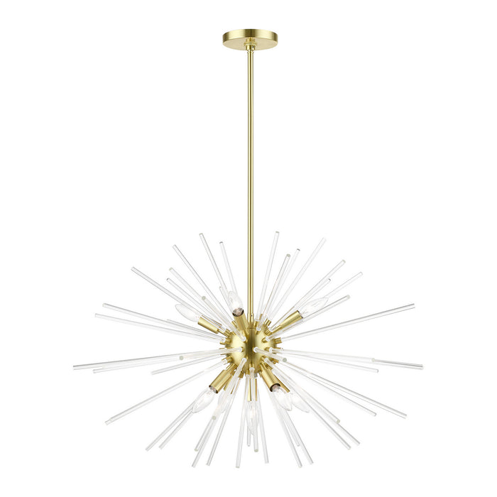 Livex Lighting 41255-12 Nine Light Chandelier, Satin Brass