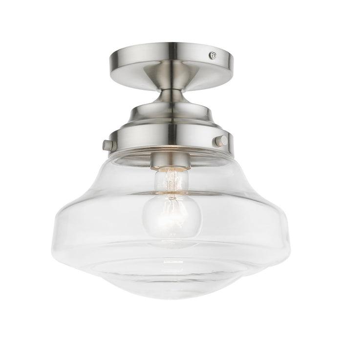 Livex Lighting 41291-91 One Light Semi-Flush Mount, Brushed Nickel