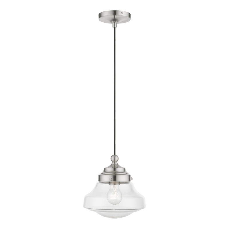 Livex Lighting 41293-91 One Light Mini Pendant, Brushed Nickel