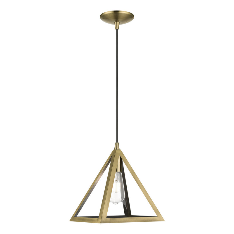 Livex Lighting 41329-01 One Light Pendant, Antique Brass