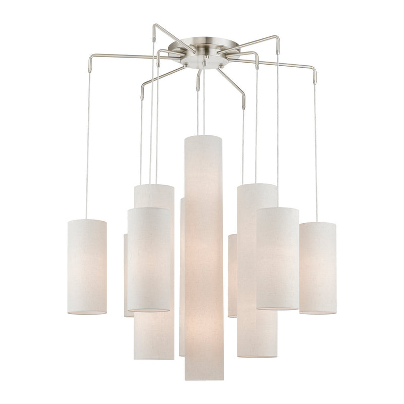 Livex Lighting 42657-91 15 Light Foyer Chandelier, Brushed Nickel