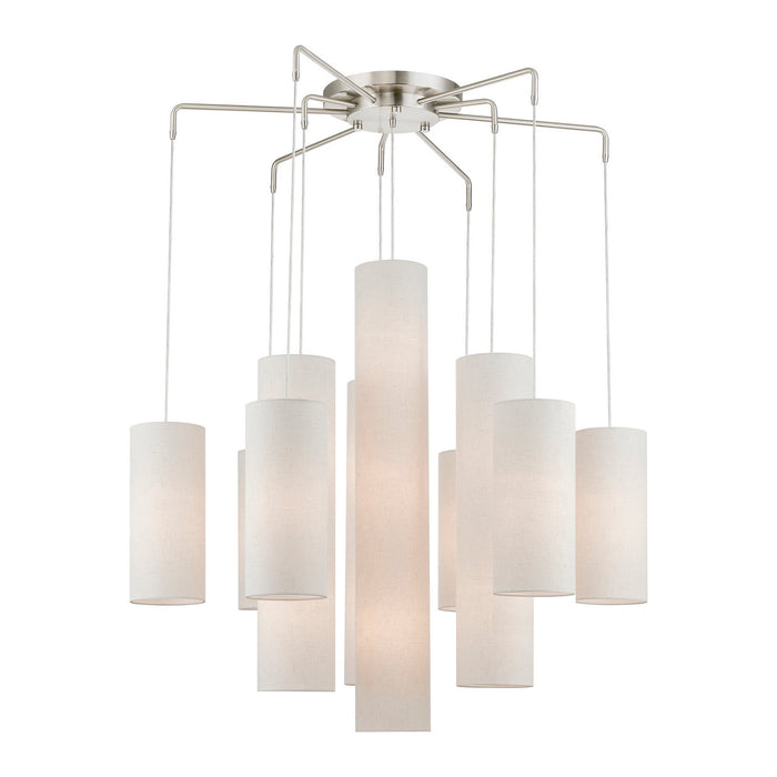 Livex Lighting 42657-91 15 Light Foyer Chandelier, Brushed Nickel