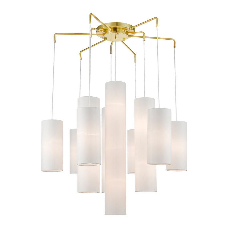Livex Lighting 42658-12 15 Light Foyer Chandelier, Satin Brass