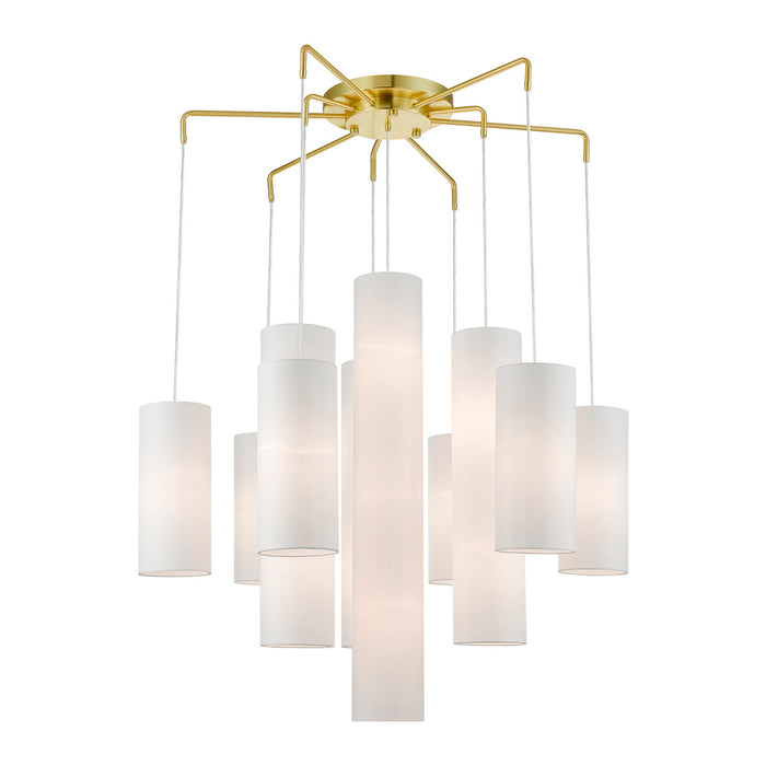 Livex Lighting 42658-12 15 Light Foyer Chandelier, Satin Brass