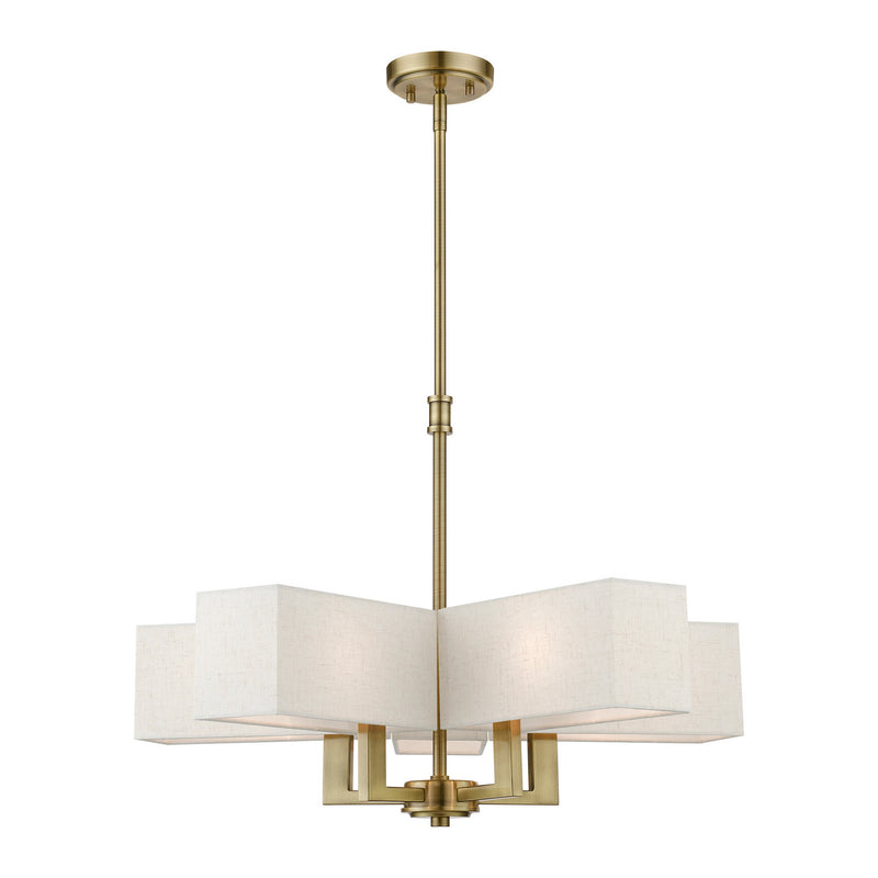 Livex Lighting 42665-01 Five Light Chandelier, Antique Brass