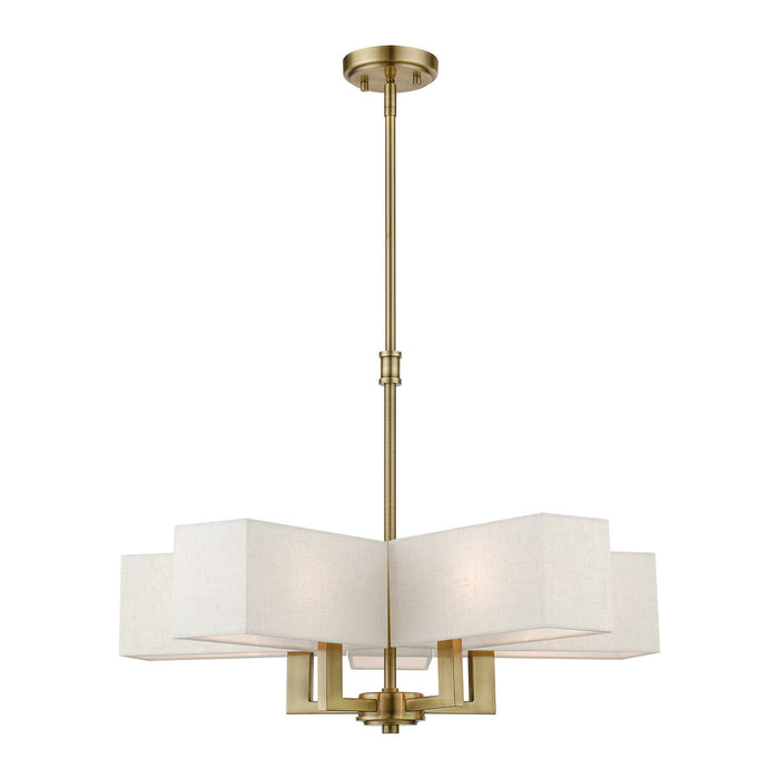 Livex Lighting 42665-01 Five Light Chandelier, Antique Brass