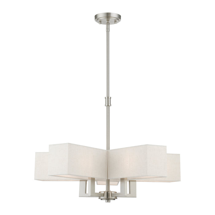 Livex Lighting 42665-91 Five Light Chandelier, Brushed Nickel