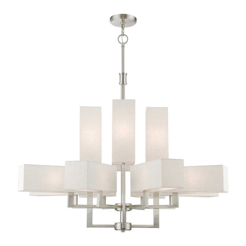 Livex Lighting 42669-91 12 Light Foyer Chandelier, Brushed Nickel