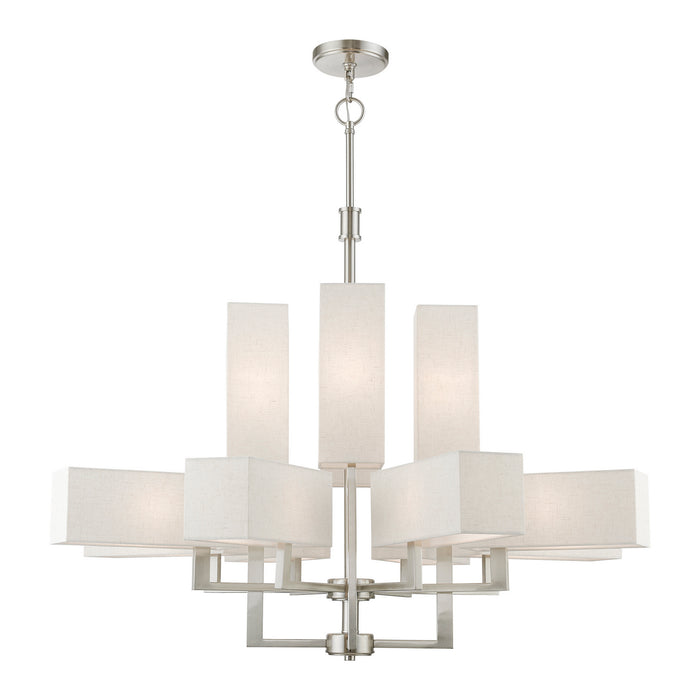 Livex Lighting 42669-91 12 Light Foyer Chandelier, Brushed Nickel