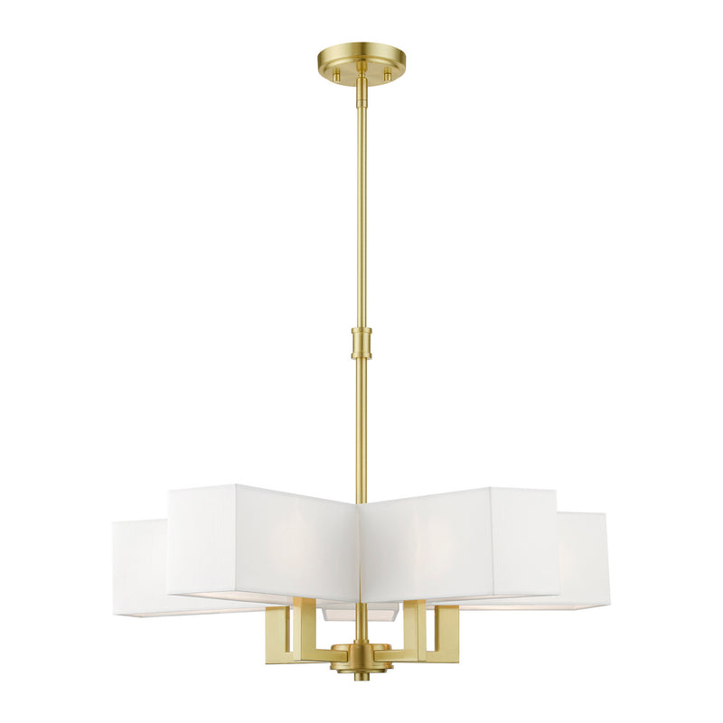 Livex Lighting 42675-12 Five Light Chandelier, Satin Brass