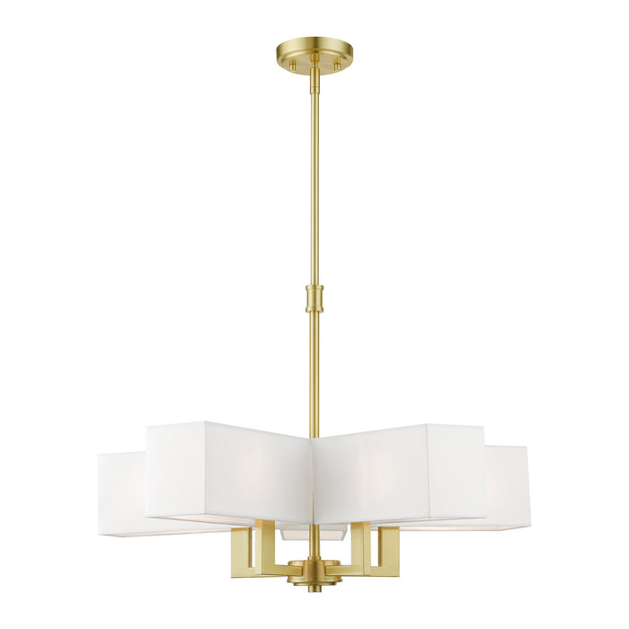 Livex Lighting 42675-12 Five Light Chandelier, Satin Brass