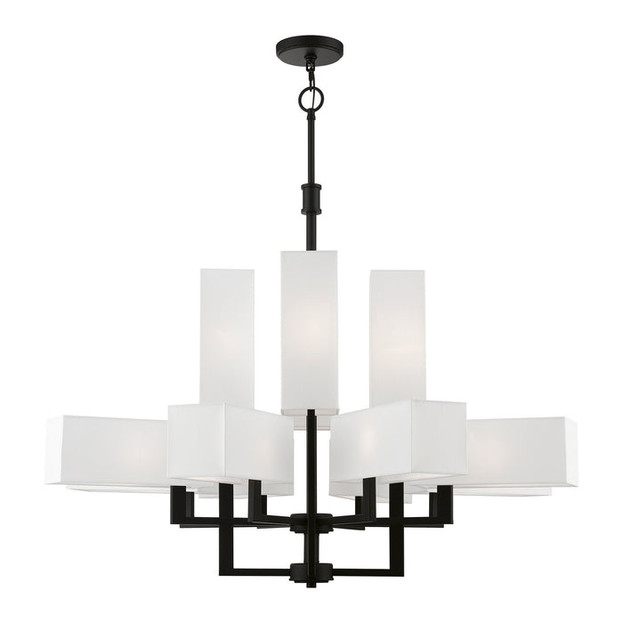 Livex Lighting 42679-04 12 Light Foyer Chandelier, Black