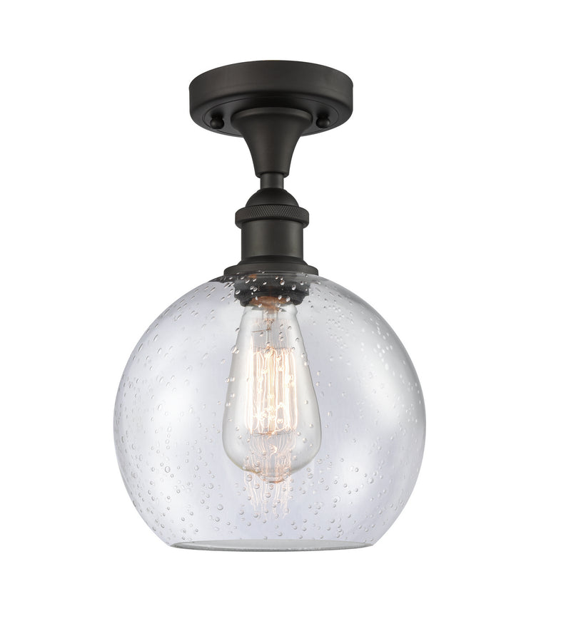 Innovations 516-1C-OB-G124-8 One Light Semi-Flush Mount, Oil Rubbed Bronze