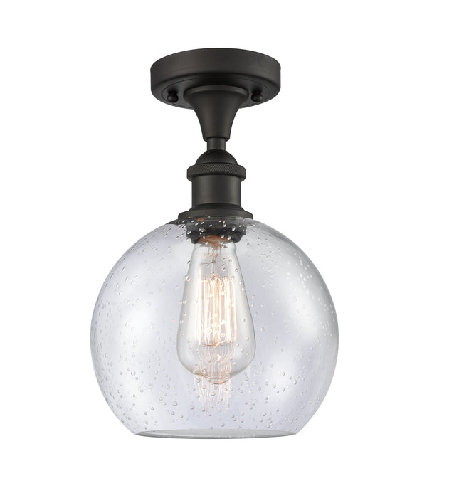 Innovations 516-1C-OB-G124-8 One Light Semi-Flush Mount, Oil Rubbed Bronze