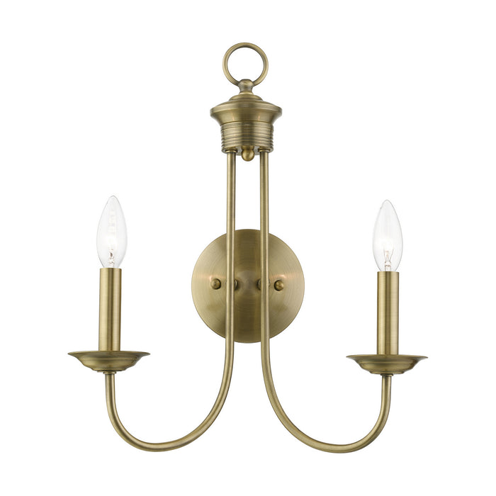 Livex Lighting 42682-01 Two Light Wall Sconce, Antique Brass