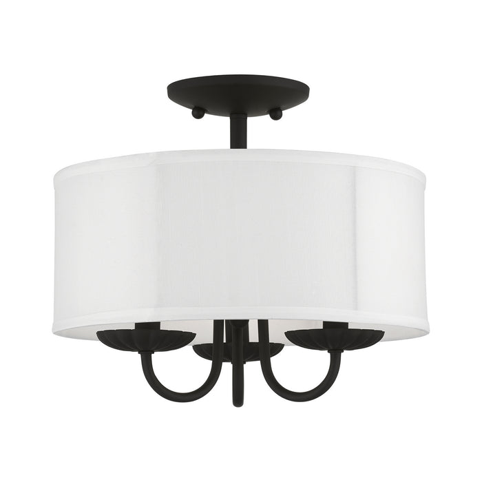 Livex Lighting 42987-04 Three Light Semi-Flush Mount, Black
