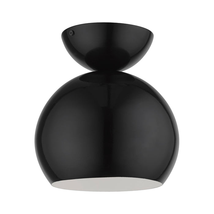 Livex Lighting 45487-68 One Light Semi-Flush Mount, Shiny Black