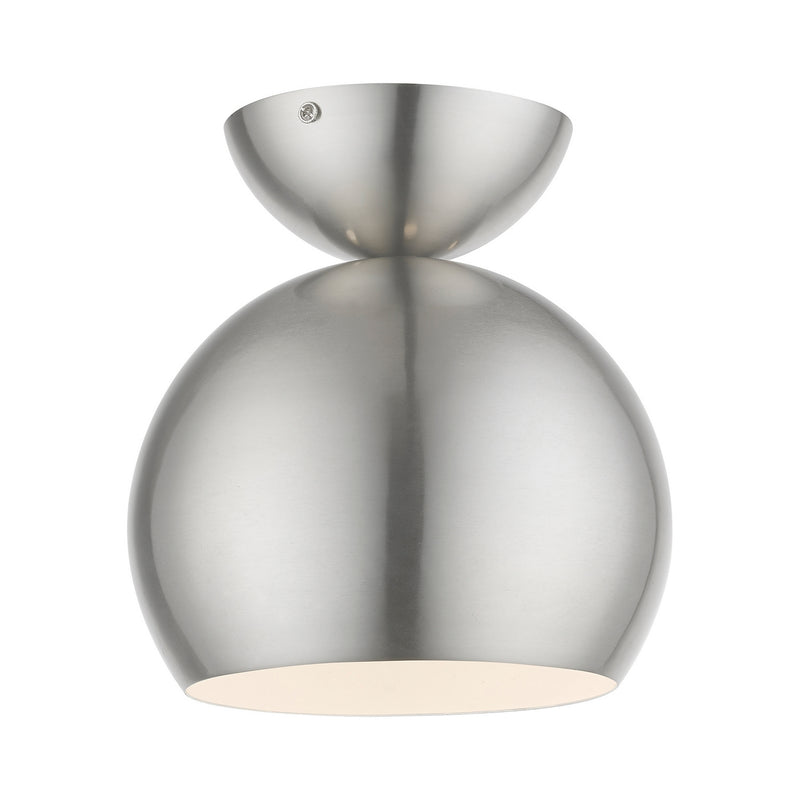 Livex Lighting 45487-91 One Light Semi-Flush Mount, Brushed Nickel