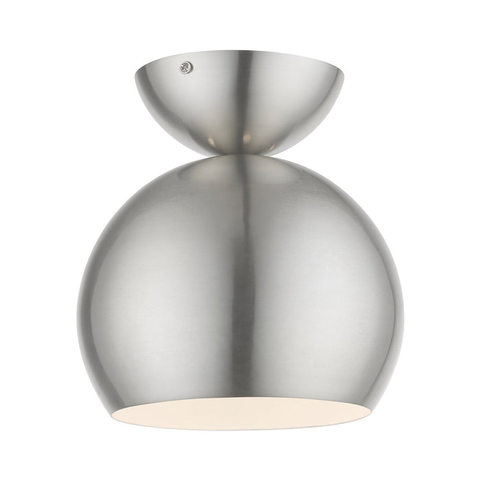 Livex Lighting 45487-91 One Light Semi-Flush Mount, Brushed Nickel