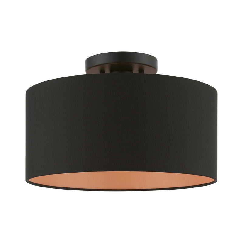 Livex Lighting 45613-04 One Light Semi-Flush Mount, Black