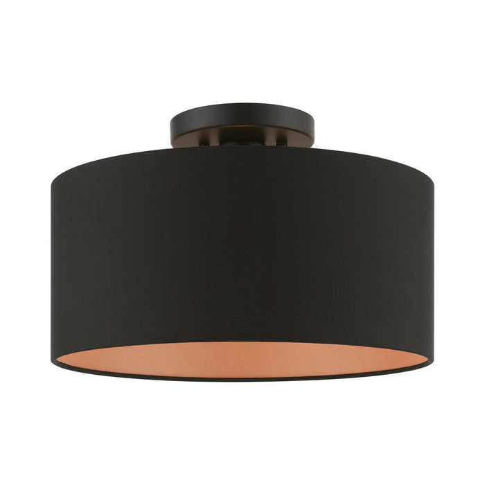 Livex Lighting 45613-04 One Light Semi-Flush Mount, Black