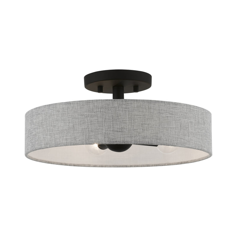 Livex Lighting 46147-04 Four Light Semi-Flush Mount, Black
