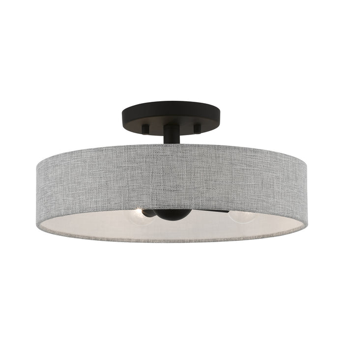 Livex Lighting 46147-04 Four Light Semi-Flush Mount, Black