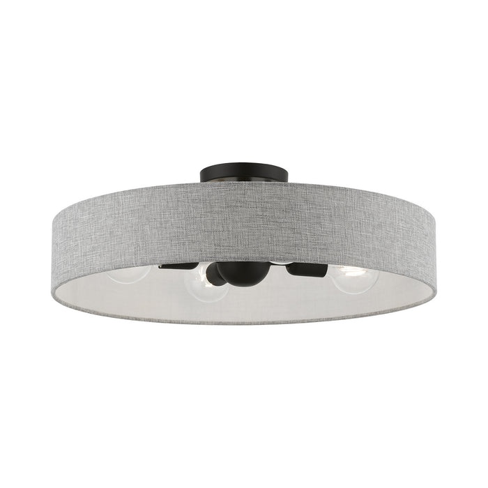 Livex Lighting 46148-04 Four Light Semi-Flush Mount, Black