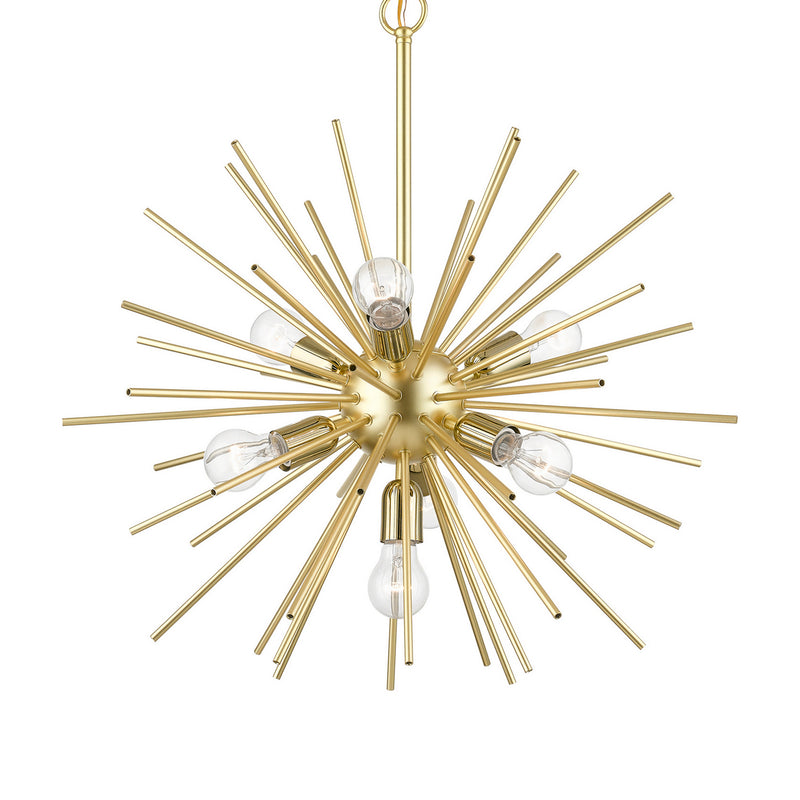 Livex Lighting 46175-33 Seven Light Chandelier, Soft Gold w/Polished Brass