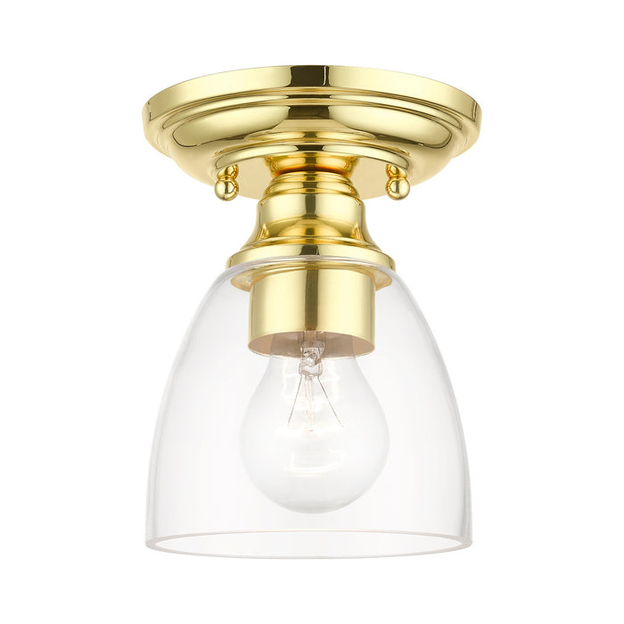 Livex Lighting 46331-02 One Light Semi-Flush Mount, Polished Brass