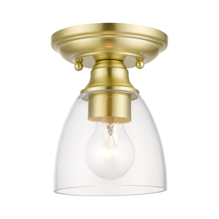Livex Lighting 46331-12 One Light Semi-Flush Mount, Satin Brass