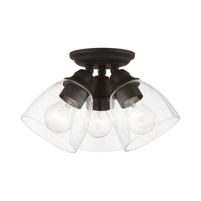 Livex Lighting 46339-07 Three Light Semi-Flush Mount, Bronze