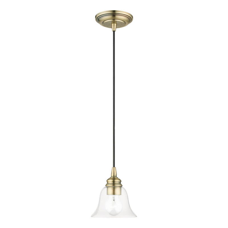 Livex Lighting 46480-01 One Light Pendant, Antique Brass
