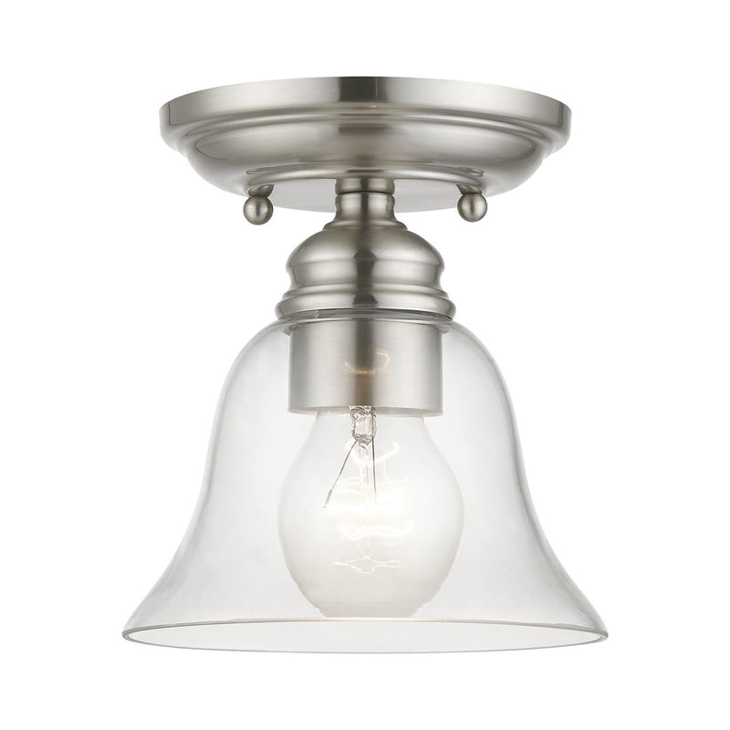Livex Lighting 46481-91 One Light Semi-Flush Mount, Brushed Nickel