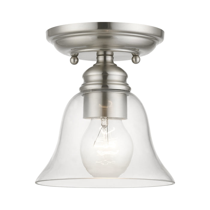 Livex Lighting 46481-91 One Light Semi-Flush Mount, Brushed Nickel