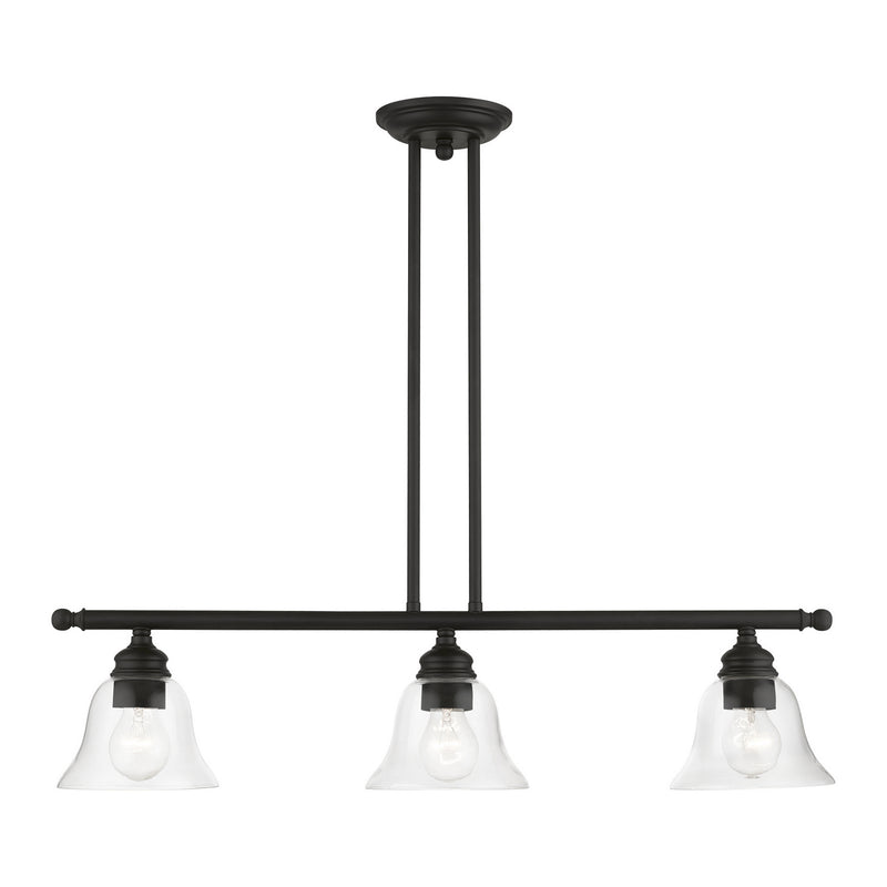 Livex Lighting 46487-04 Three Light Linear Chandelier, Black