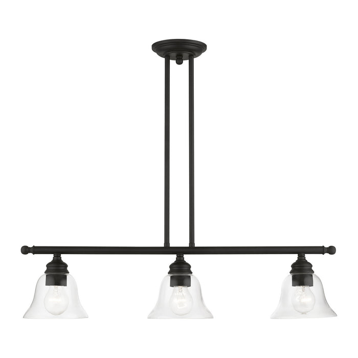 Livex Lighting 46487-04 Three Light Linear Chandelier, Black