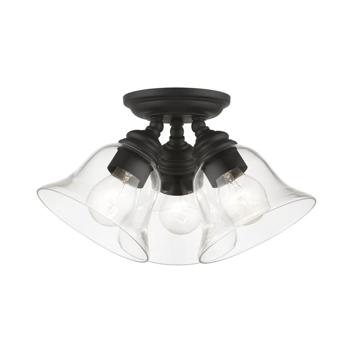 Livex Lighting 46489-04 Three Light Semi-Flush Mount, Black