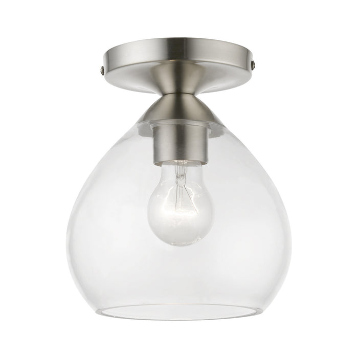Livex Lighting 46500-91 One Light Semi-Flush Mount, Brushed Nickel