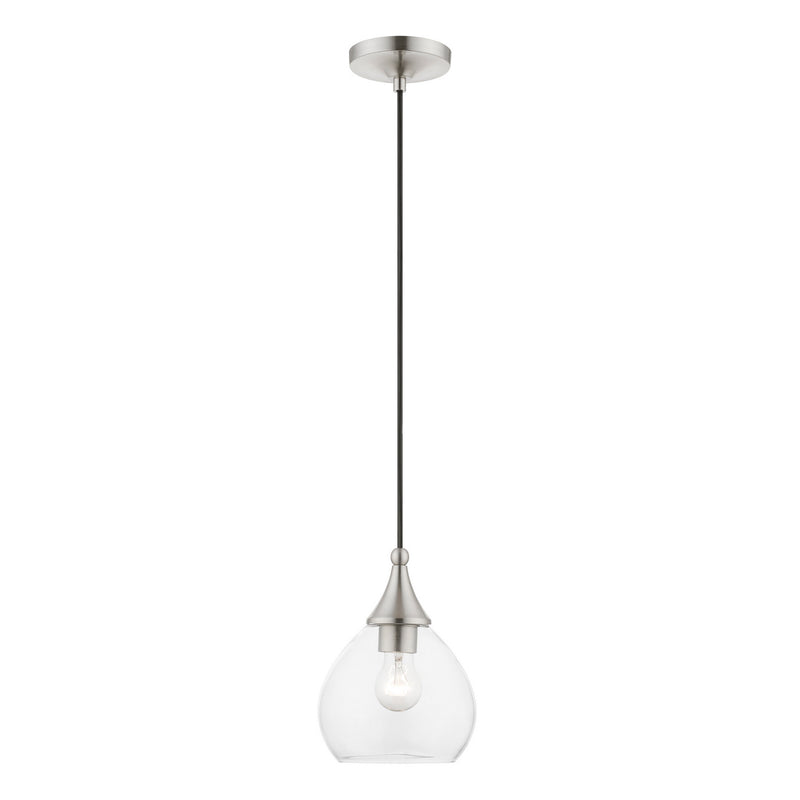 Livex Lighting 46501-91 One Light Mini Pendant, Brushed Nickel
