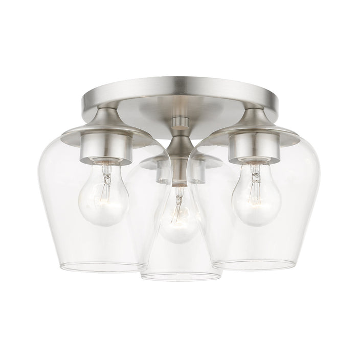 Livex Lighting 46723-91 Three Light Flush Mount, Brushed Nickel