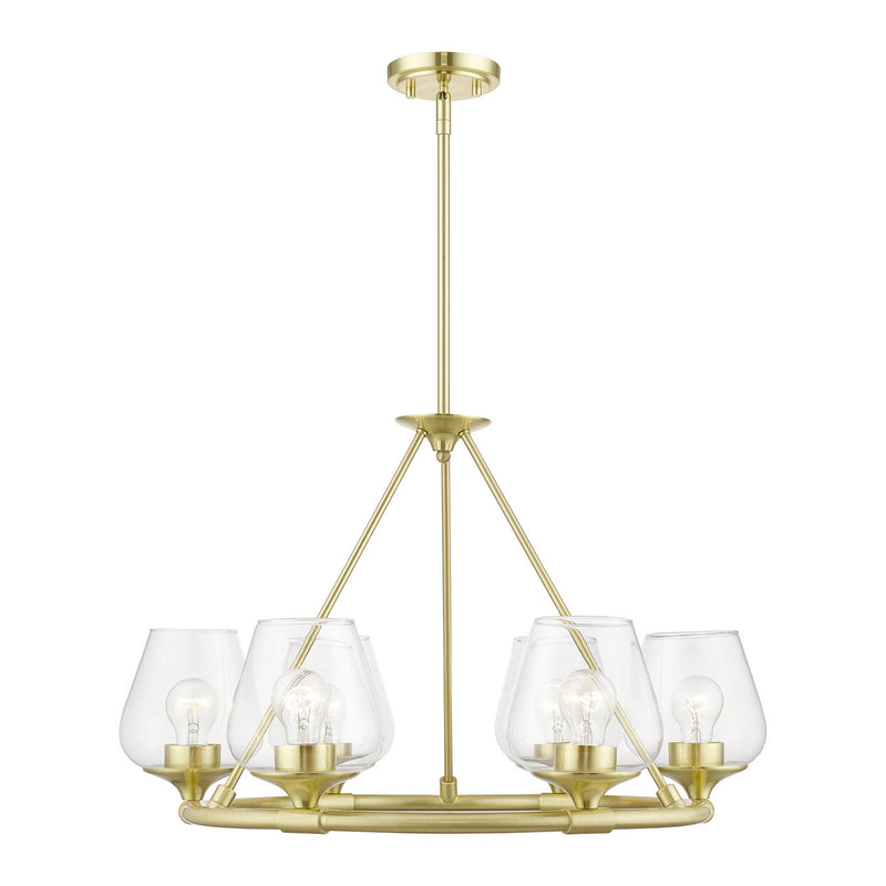 Livex Lighting 46726-12 Six Light Chandelier, Satin Brass